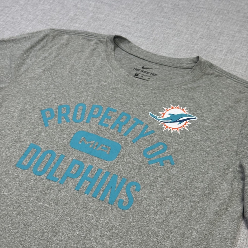Nike Dri-FIT Miami Dolphins Shirt Mens Medium Gray NFL Football Team Apparel